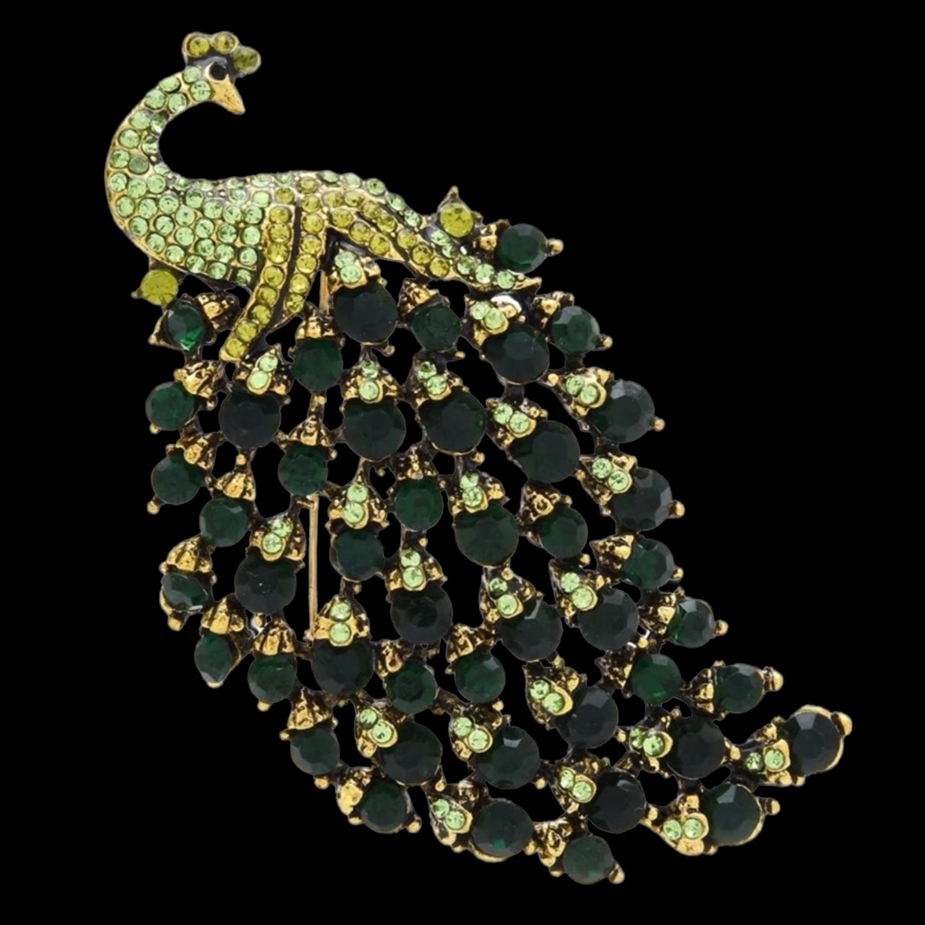 Peacock Brooches For Women Rhinestone Beauty Bird Party Office Brooch Pin.